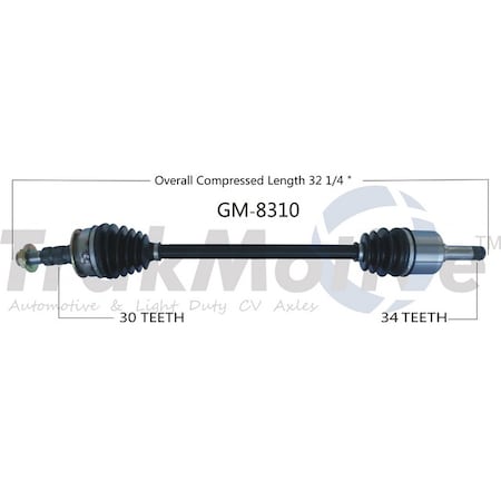 Surtrack Axle Cv Axle Shaft, Gm-8310 GM-8310